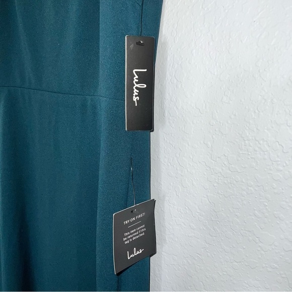 Lulus Dress Women Small Maxi Infinite Forest Green Sleeveless V Neck GG - Picture 5 of 11